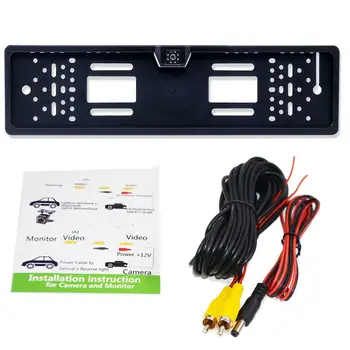 

New Arrival European Car License Plate Frame Auto Reverse Backup Rear View Camera 12LED Universal CCD Night Vision