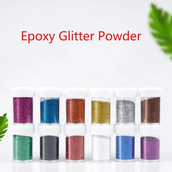 

12color/set Epoxy Glitter Powder Colorful Laser Flash Powder Sequins DIY Nail Decoration Epoxy Resin Pigment Mica Mineral Powder