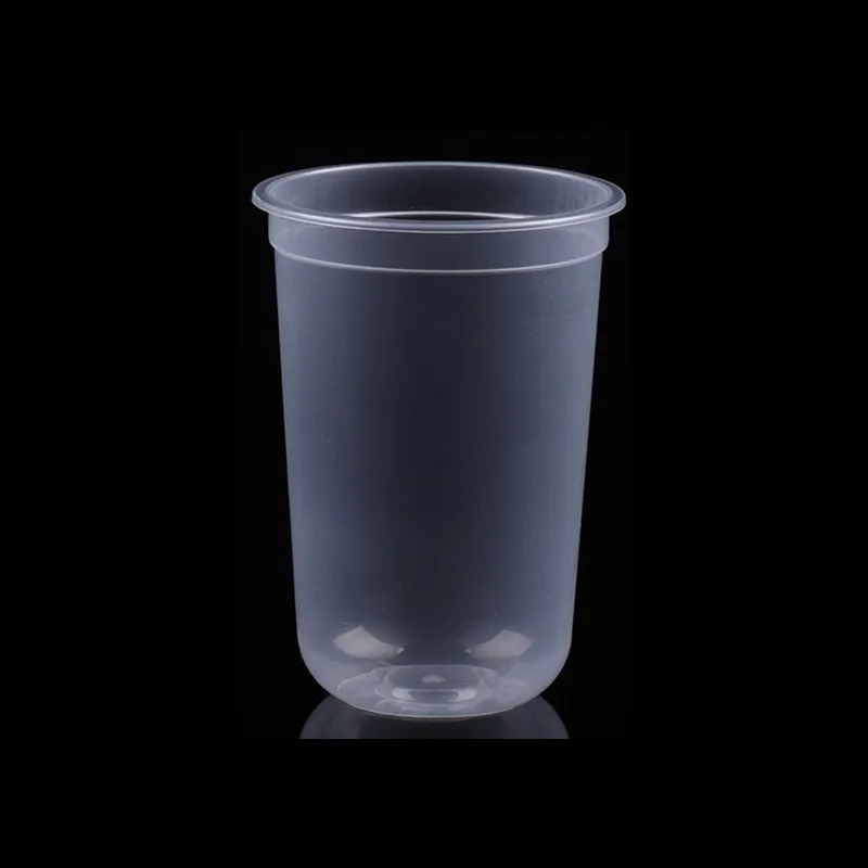 only cup5 50 шт. Высокое качество 90 Калибр U форма прозрачный одноразовый жемчужный молочный чай холодная горячая пластиковая чашка на вынос пакет с крышкой - Цвет: only cup5