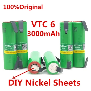 

VTC6 3.7V 3000 mAh 18650 Li-ion Rechargeable Battery 20A Discharge VC18650VTC6 batteries + DIY Nickel Sheets