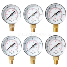 Manometer 52mm 1/4 "BSPT Vertikale 15,30, 60,100,150,300 PSI & Bar Boden Montieren