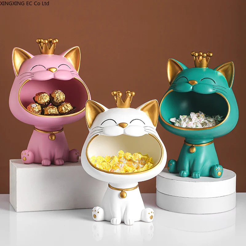 

Lucky Cat Decoration Living Room Home Decoration Storage Decoration Animal Modeling Craft Light Luxury High-end Furnishings