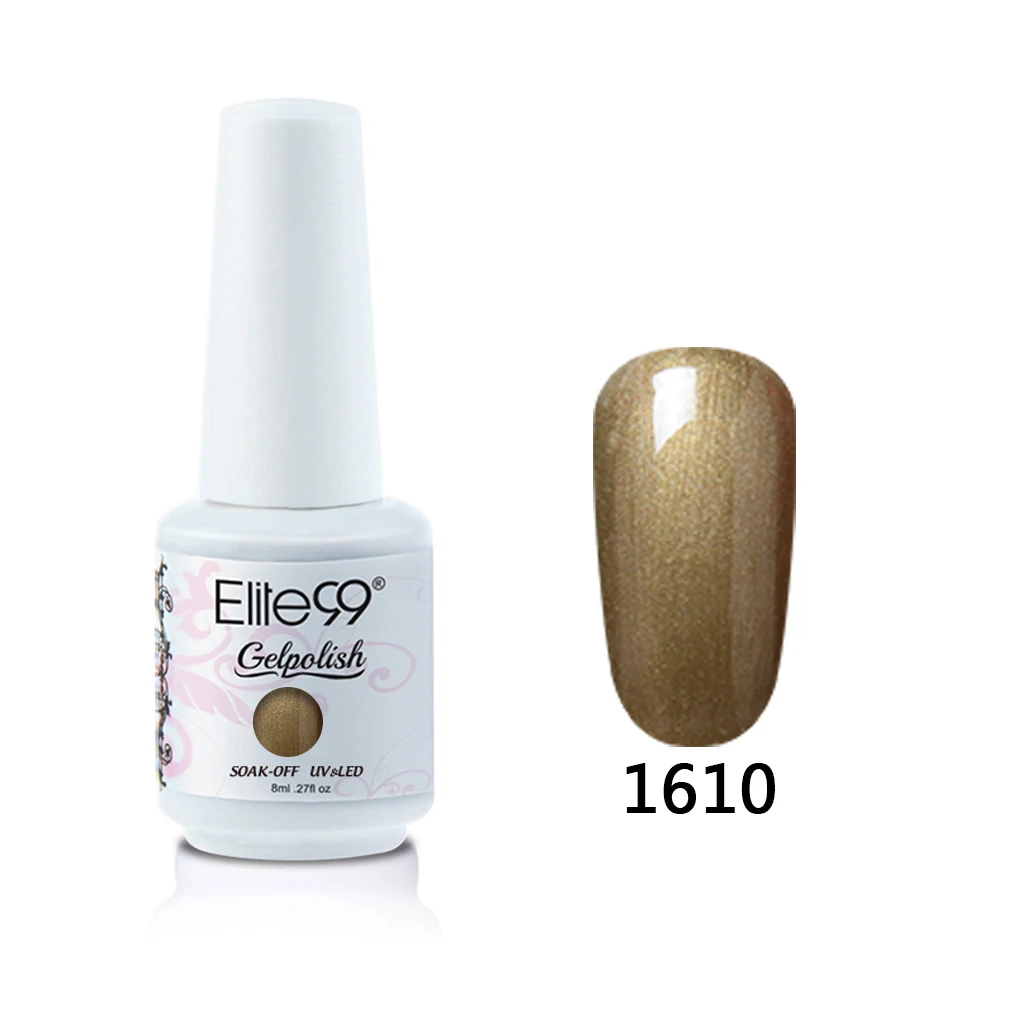 1610 Elite99 8 мл Gliter цветной лак для ногтей отмачиваемый блестящий гель для дизайна ногтей маникюрный гель лак 241 цветов светодиодный УФ-гель для ногтей - Цвет: 1610