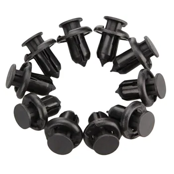 

10x Nylon Push Rivet Screw Fastener Clip for Honda Accord CRV Civic Retainer Black For Bumper Fender Plastic