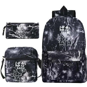 

Bookbag Pencil Case Lunch Tote 3 Sets Kawaii Baka Rabbit Slap Backpack Kids Small Tote School Stationery Bags for Boys Girls Bag
