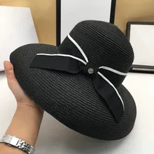 Шапки для Женская солнцезащитная Кепка пляжные Рыбацкая шляпа в форме колокольчика Шапки большой козырек бантом Панамы кепки