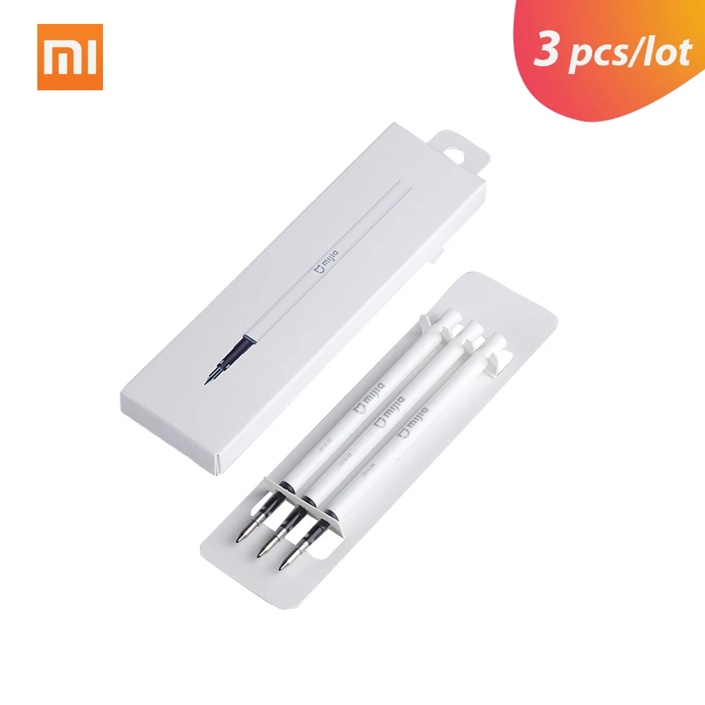 Гелевая ручка Xiaomi Mijia 3 шт./лот сменная шариковая для подписи 0 5 мм точка плавного