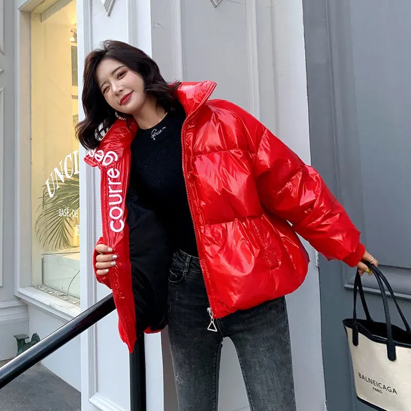 Короткие женские куртки свободное Свободное пальто для отдыха - Цвет: red