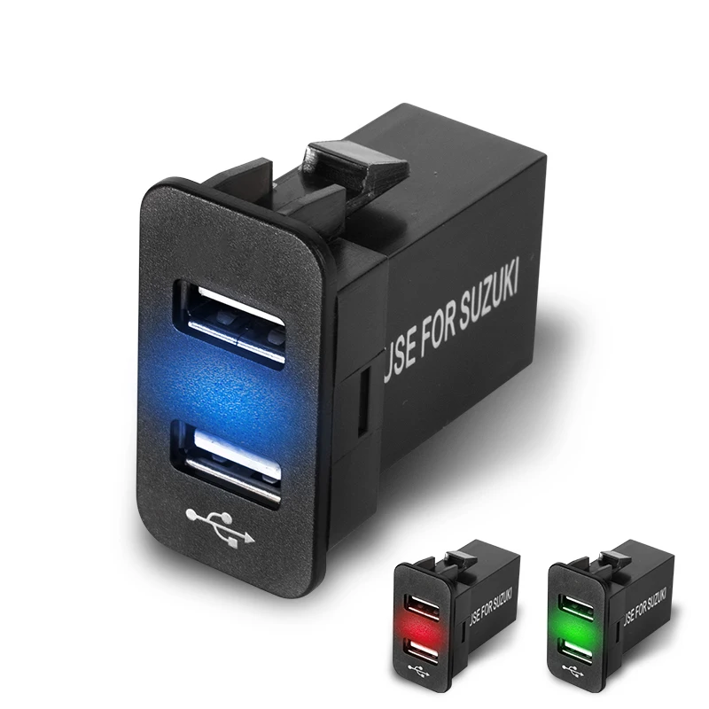 Автомобильный двойной Usb Авто Led 12v 5v конвертер зарядное устройство адаптер розетка 2 порта 4.2A для SUZUKI