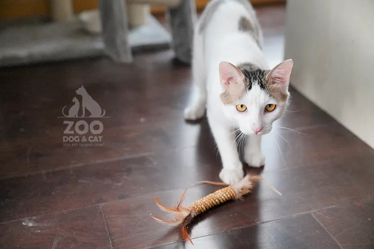 Zoo-Us натуральная соломенная игрушка курица пушистый шар кошка ручной работы mao cao qiu ткачество палочка кошка погоня
