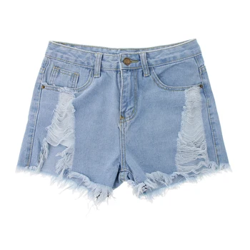 

Women's Loose Denim Shorts High Waisted Frayed Raw Hem Distressed Hot Short Pants