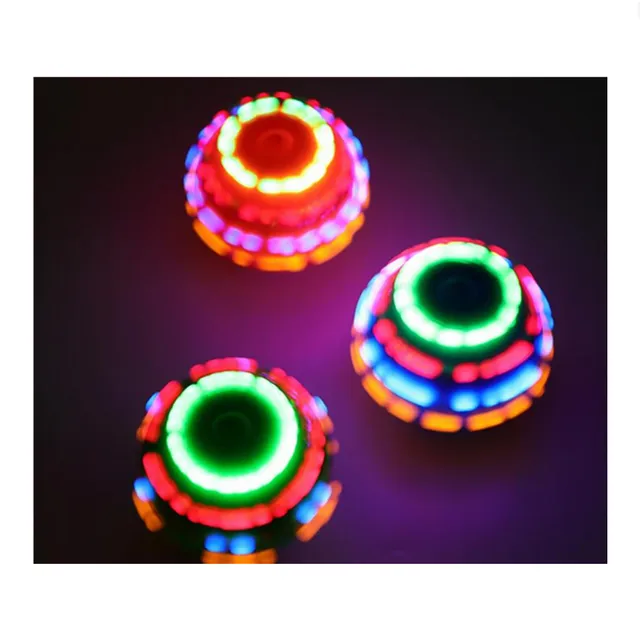 1 set Electric LED Spinning Top Flashing Light Music Cute Animal Figures Model Launcher Glow At Night Rotating Kid GIft Toy 6