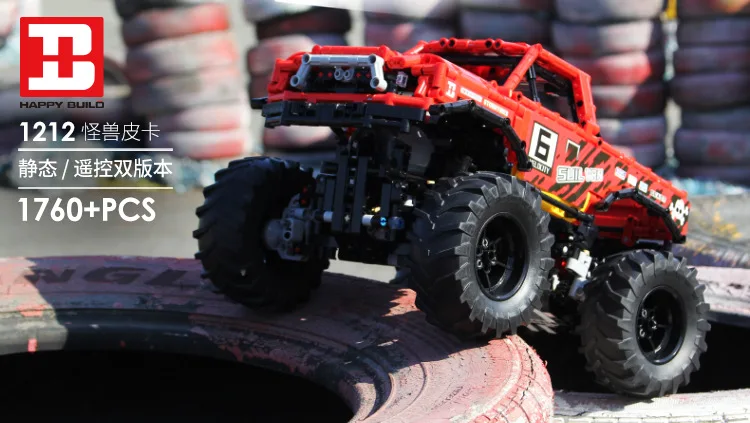 XQ1212 Technic автомобильные игрушки MOC-26278 Монстры модель грузового автомобиля внедорожник внедорожный автомобиль строительные блоки кирпичи детские рождественские подарки