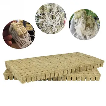 

50/100pcs a sheet Soilles Plantin Sponge planting grow Grodan Starter Cubes rockwool media Spread Cloning Rock wool Cubes