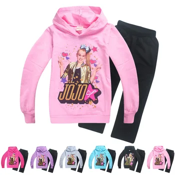 

Hot JOJO siwa Baby Clothes Big kids girls long sleeve tops hoodies pants 2pcs sets T shirts birthday gift clothing toddler shirt