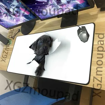 

XGZ Animal Pet Dog Custom Large Mouse Pad Black Lock Edge Office Computer Keyboard Desk Mat Speed Non-slip 900x400/900x300 Xxl