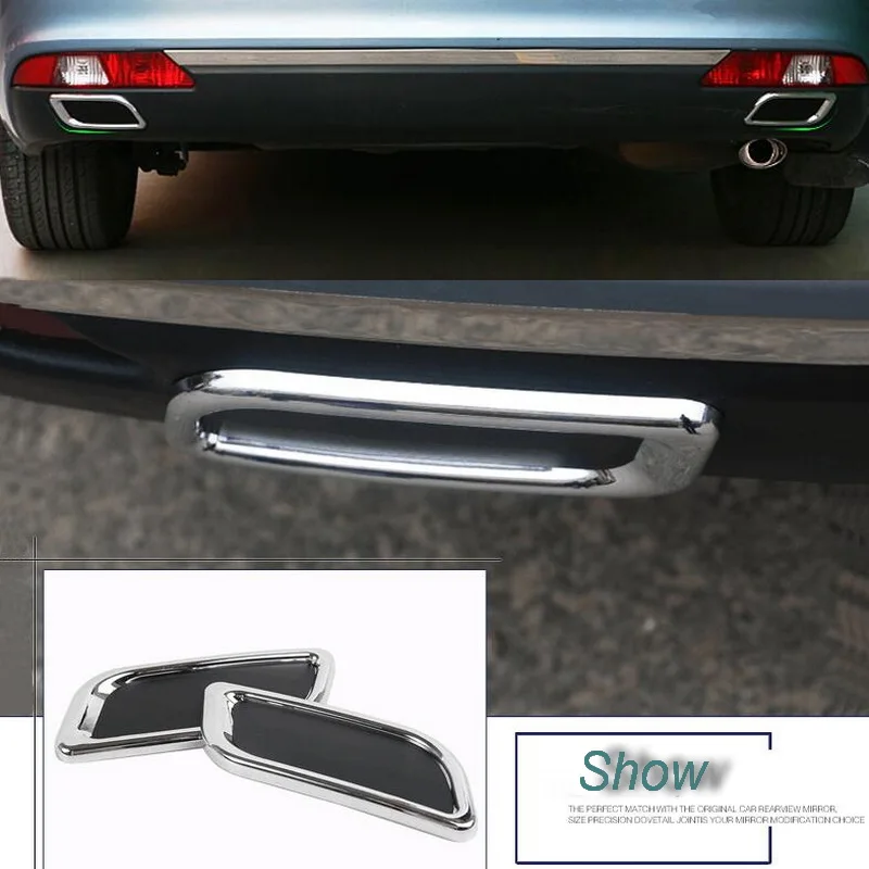 2 Pcs DIY Car Styling ABS chrome rear bumper decoration exhaust pipe tail throat Stickers For Citroen C4 C5 Elysee Accessories|abs chrome|chrome car stylingchrome bumper -