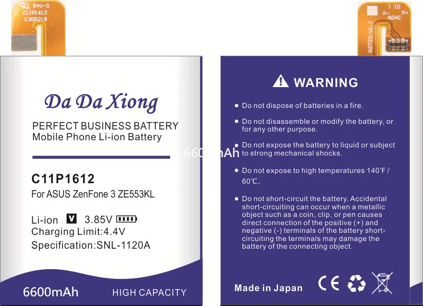DaDaXiong 0 цикла 6600 мА/ч, C11P1612 Батарея для ASUS Zenfone 4 Max Pro Plus ZC554KL X00ID Zenfone 3 зум Z01HDA ZE553KL