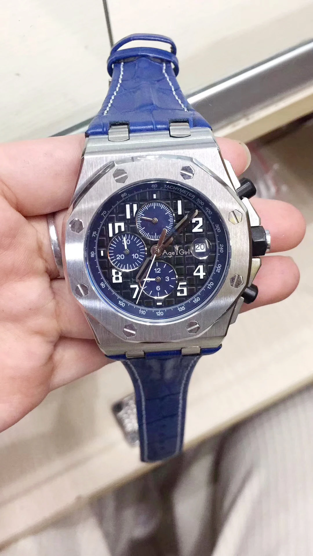 10 Luxury Brand New Brown Leather Chronograph Men Watch Stopwatch Blue Black Rose Gold White Sapphire Crystal Watches Limited AAA - Цвет: 10