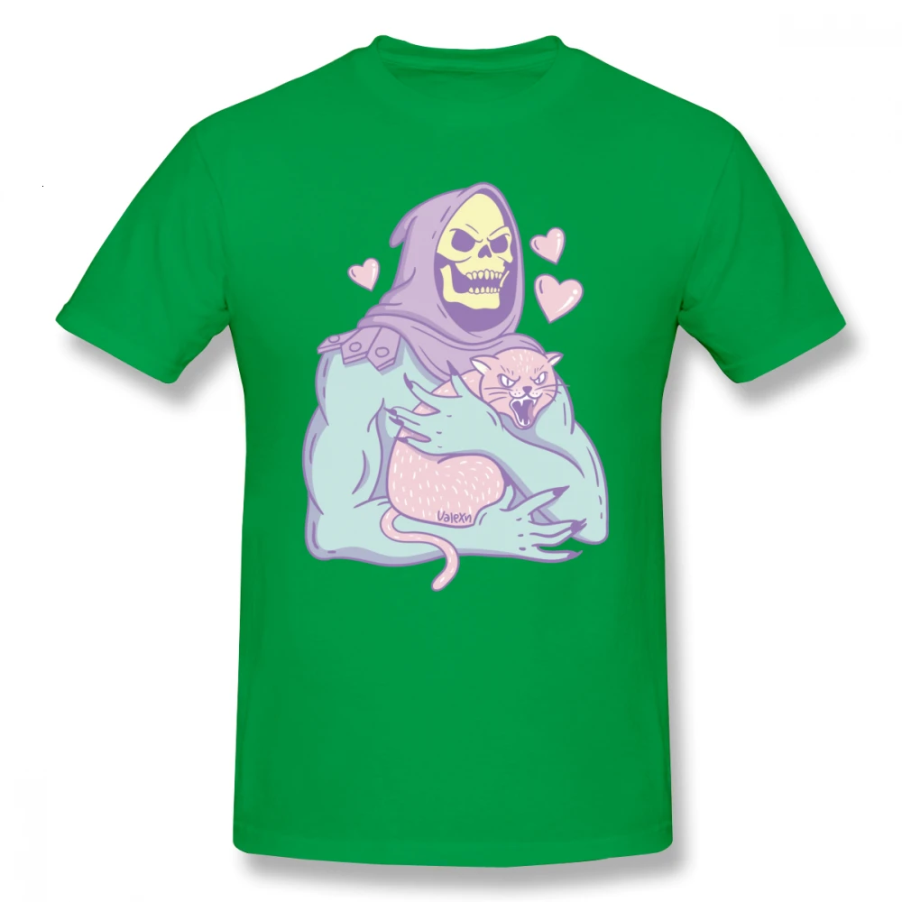 One yona Masters Of The Universe футболка Skeletor S Cat футболка 100 хлопок 4xl Футболка с принтом Мужская модная Милая футболка - Цвет: Green