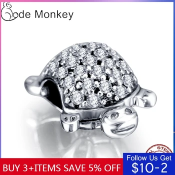 

CodeMonkey 100% Real 925 Sterling Silver Little Turtle Charms Beads Fit Original 3mm Bracelet For Women DIY Jewelry Making S229