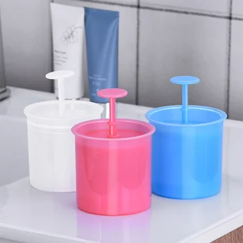 

3pcs Plastic Facial Cleanser Foam Maker Portable Body Wash Bubble Maker Bubbler Makeup Tool (Blue+White+Pink)
