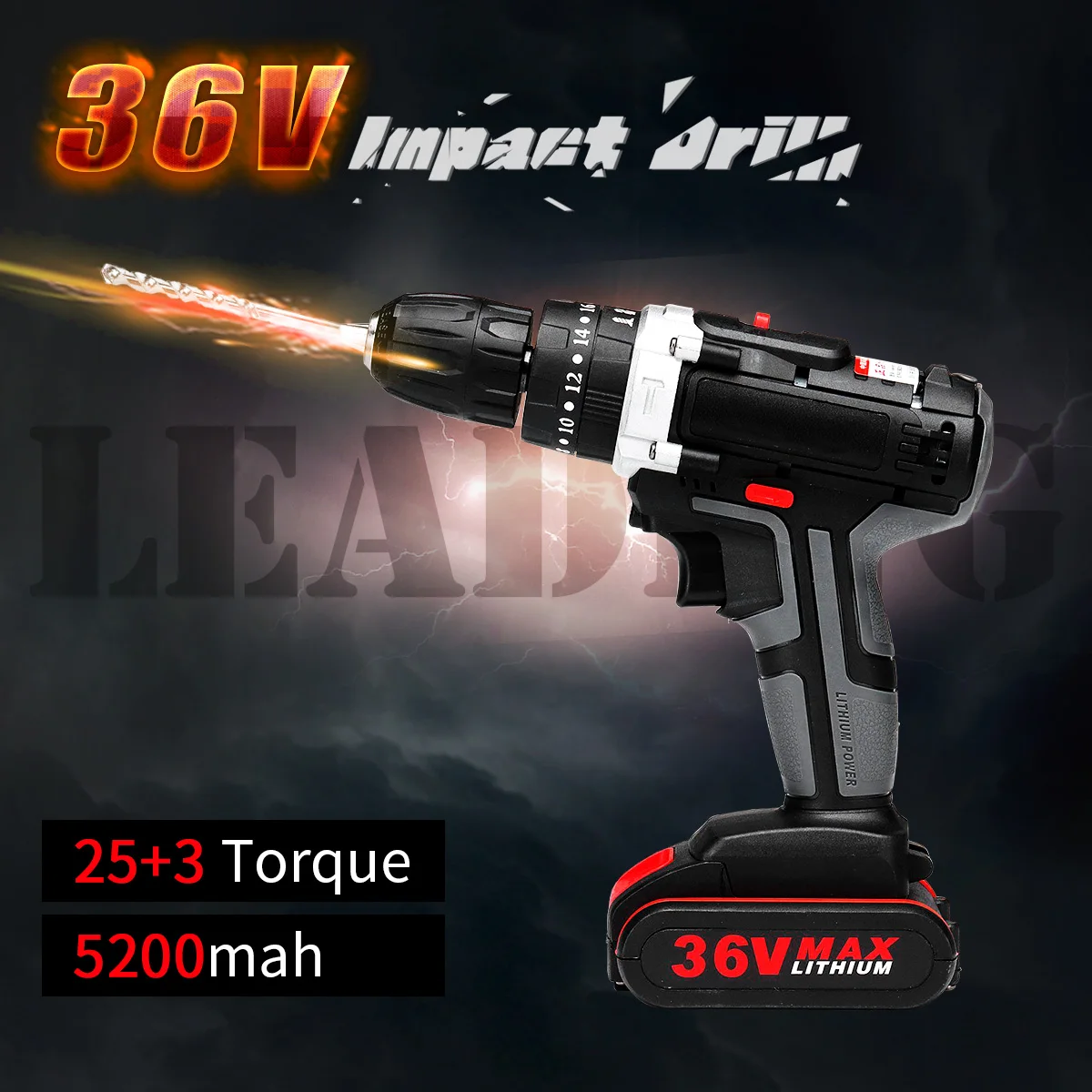 18V Electric Cordless Brushless Impact Drill 90N.m