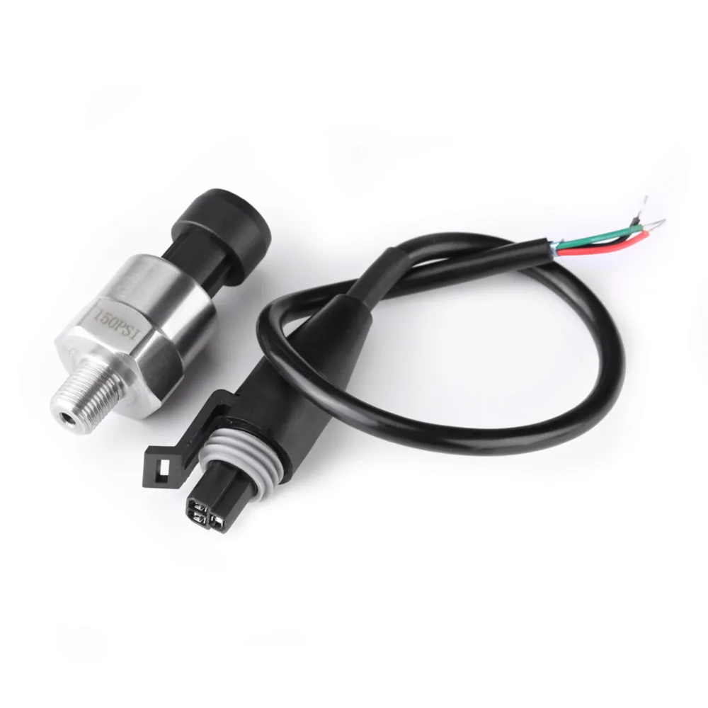 0-150 PSI Pressure Sensor Oil Fuel Water Pressure Transducer Stainless Steel Sender Gauge DC 5V 1/8 inch NPT Thread