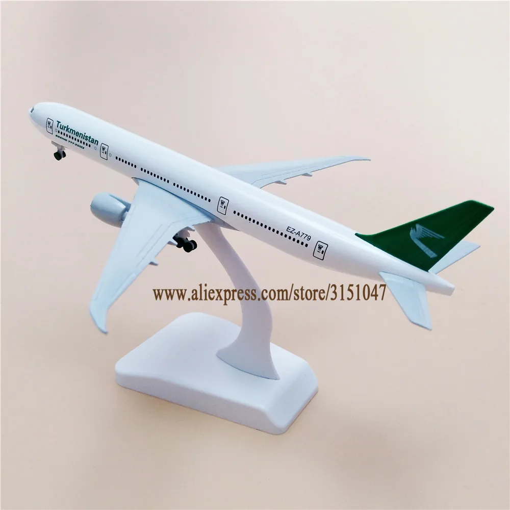 19 см сплав модель воздушного самолета Turkmenistan Airlines B777 самолет Boeing 777 Airways w стоячие