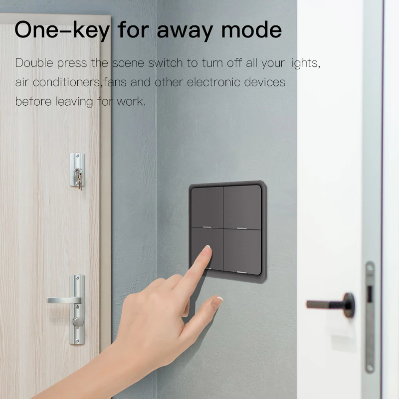 Aubess-zigbee Interruptor de Cena Inteligente Controlador de Botão Funciona com Smart Life App Tuya Gang 12 Cena - Image 3
