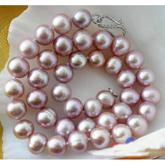 

Unique Design AA 10-11mm 17inches Lavender Color Round Freshwater Pearls Necklace Fine Jewelry Charming Lady Gift