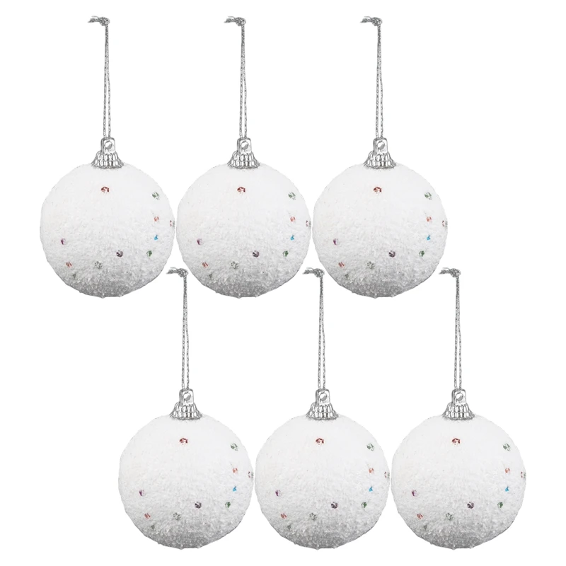 

Promotion--6PCS Christmas Snowball Balls Party Ornaments Xmas Tree Hanging Decoration Dйcor