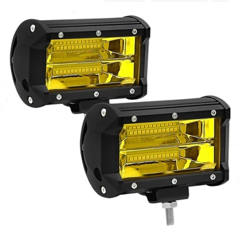 

5inch LED Light Bar 72W Flood Beam Off Road SUV Waterproof Yellow Auto
