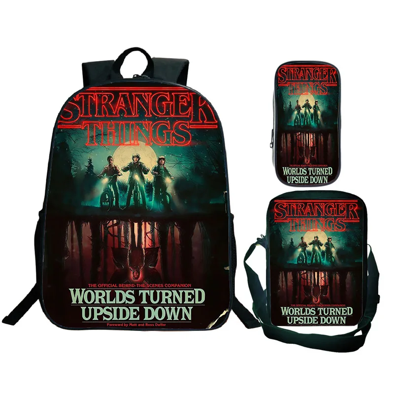 Хит US TV Stranger Things 3 шт./компл. рюкзак с 3D принтом большие школьные сумки для