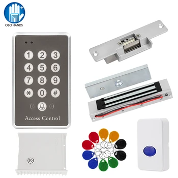 

Door Access Control System Kit Wireless RFID Keypad 125Khz Reader + Power Supply + Electric Magnetic Lock Electromagnetic Strike