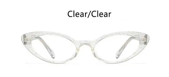 clear clear Позолоченная оправа кошачий глаз женские прозрачные очки узкие маленькие очки оправа прозрачные линзы очки винтажные очки TR90 - Цвет оправы: clear clear