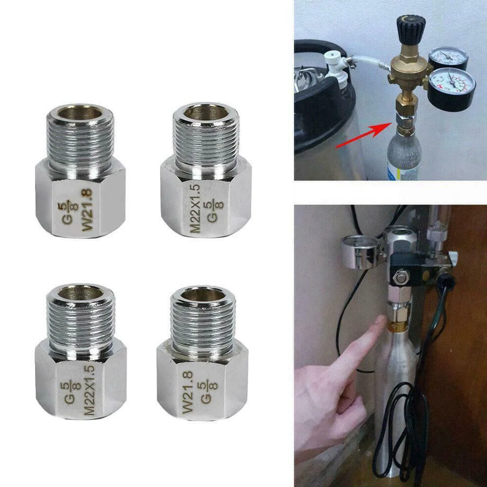 CO2 Fitting Thread Home Easy Install Accessories Convert Metric Brew Beer Keg Tank Adapter Tool Aquarium Fish Cylinder Converter