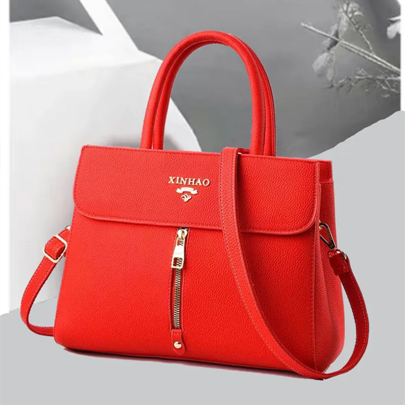 

Red Bag Spring New Style Hand Bride Marriage Gift Package Korean-style Versatile Shoulder hun yan bao Women's Large Capacity