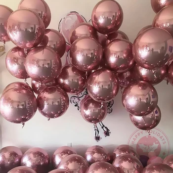 

18/22inch 4D metallic balloons birthday party custom wedding decoration gold silver rose gold aluminum foil helium balloon toys