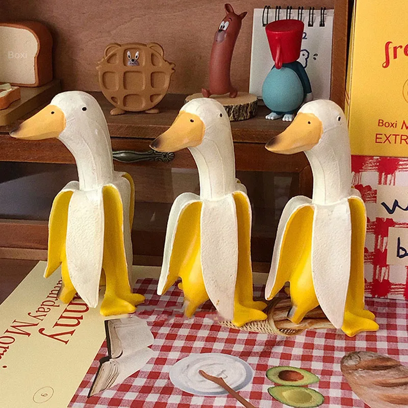 

Cute Cartoon Banana Duck Art Garden Statue Funny Home Decor Crafts Ornaments Outdoor Gardening Statues Miniatures Decorations