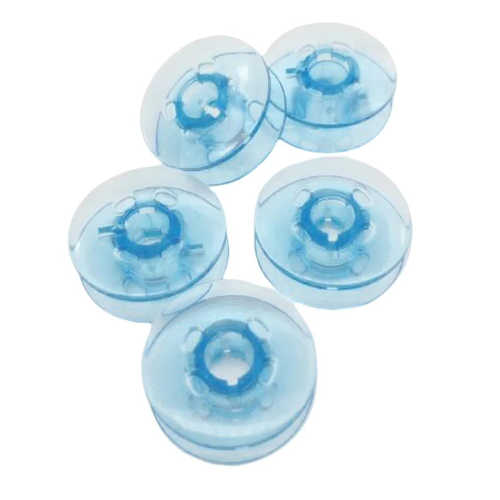 50 Pcs Plastic Sewing Machine Bobbins Spools Replacement for PFAFF/baifu Home Sewing Machine Accessories Transparent Blue