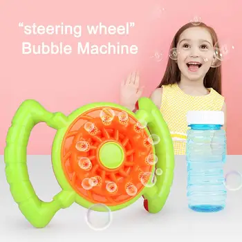 

Steering Wheel Shape Bubble Machine 12-Hole Electric Bubble Machine Small Fan Toy Outdoor Blowing Bubble Toy