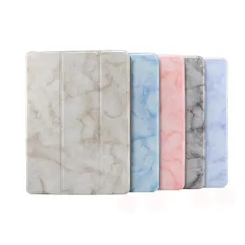 

For Samsung Tab S5E T720 /T725 PU Leather Marble Pattern Tri-fold Tablet Protection Case with Bracket