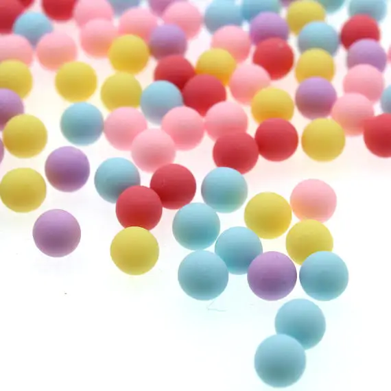 2000pcs 6mm acrylic Beads no hole candy color decoration mini frosted balls jewelry making DIY accessories