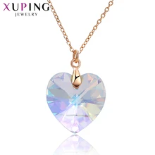 Xuping לב בצורת תליון שרשראות קסמי סגנון קריסטלים סברובסקי עדין מתכוונן תכשיטי חג המולד מתנה S152-40260(China)