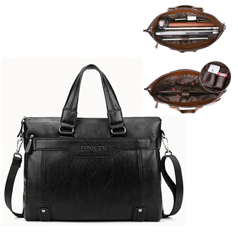 Роскошный портфель из натуральной воловьей кожи мужские кожаные сумки через плечо мужская Высококачественная деловая сумка для ноутбука