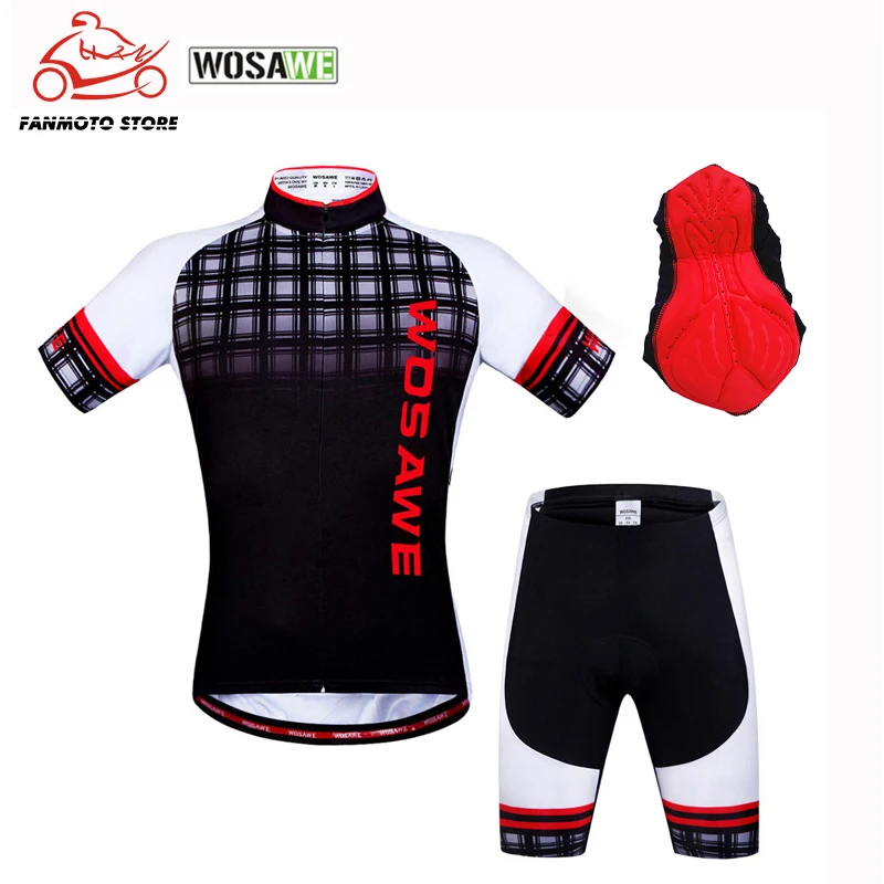 

WOSAWE Motorcycle Cycling Suit Jersey Short Cycling Jerseys Kit Bike Clothes Clothing Sportswear Racing Bike Cycling Clothes