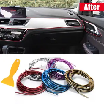 

5M Car Dashboard Door Edge Insert Trim Styling Interior Decorative Moulding Universal Auto Accessories Insert Strip With Scraper