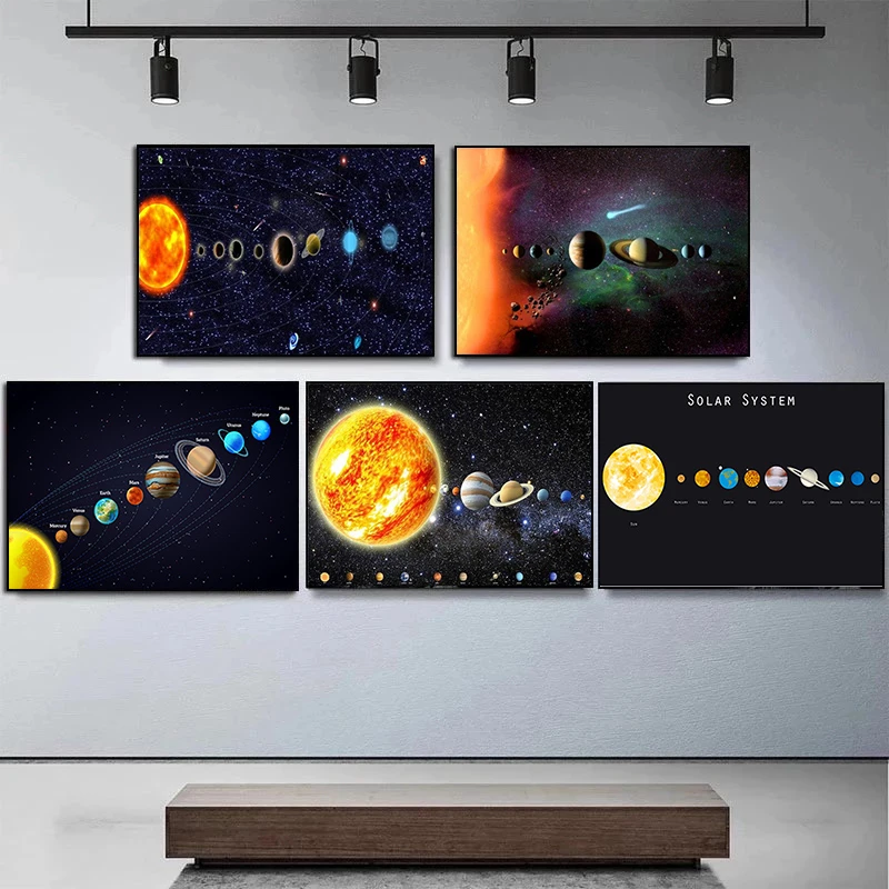 Universe Solar System Dipinti Su Tela Galaxy Space Stars Nebula Art Poster E Stampe Wall Art Pictures For Living Home Decor