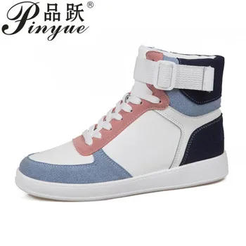 

New Fashion Spring Autumn Women High Top Shoes Zapatos De Mujer Women Casual Shoes Comfortable Footwear Lace Up Women Sneaker